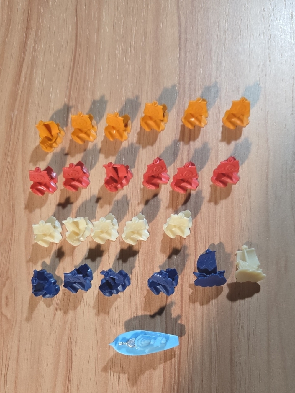 Colorful Assorted Small Plastic Game Pieces Sail Boats- 1 Ship